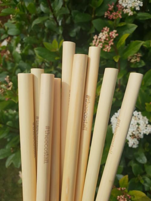 The Eco Stall Bamboo Drinking Straws Cream image 3