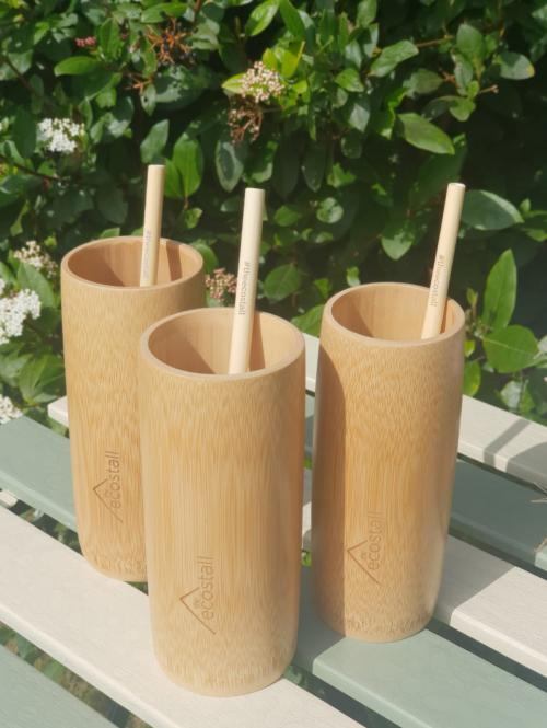 The Eco Stall Bamboo Drinking Straws Cream image 4